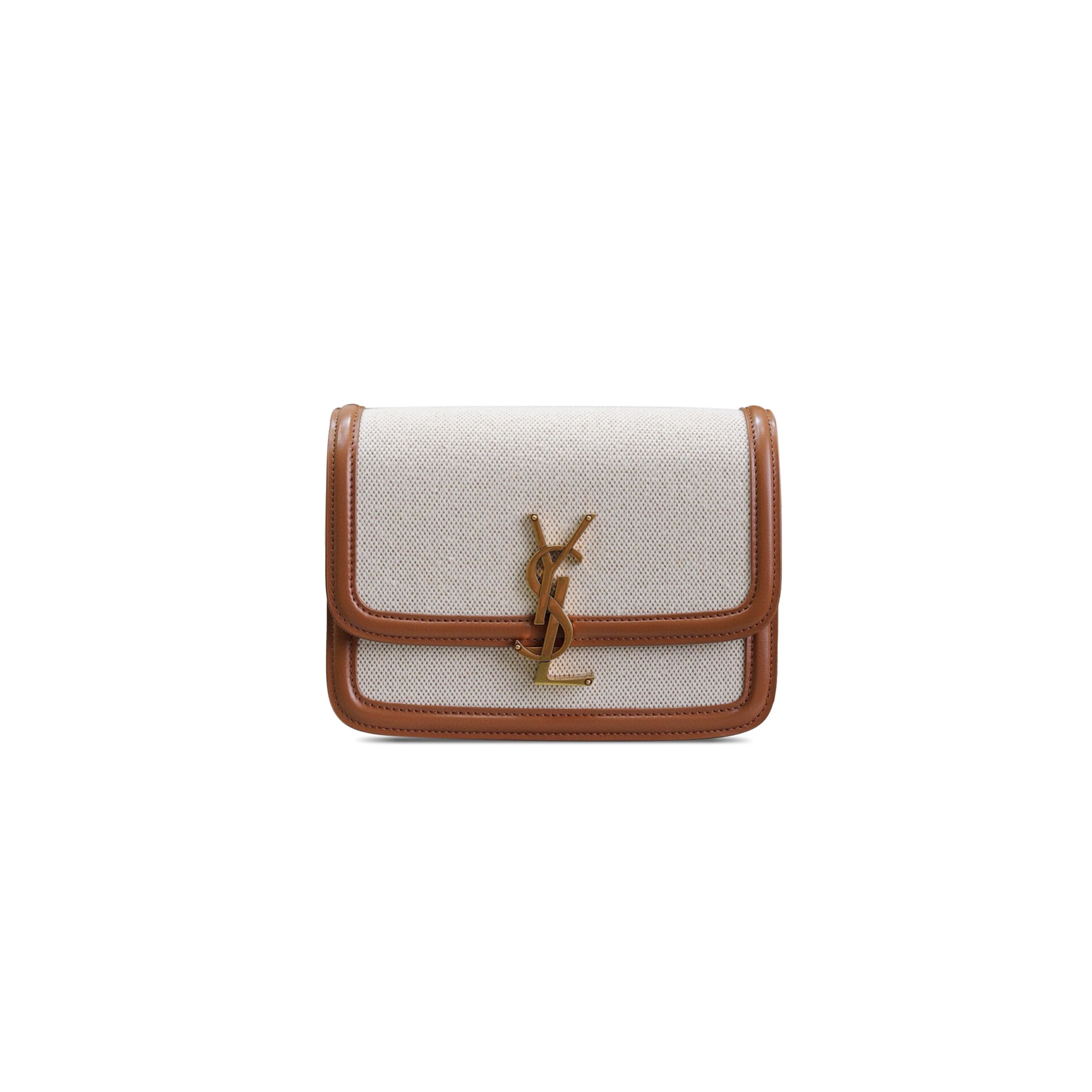 YSL SOLFERINO SMALL SATCHEL IN CANVAS AND LEATHER 634306 (19*13*5cm)